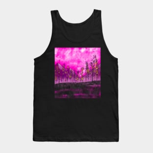 Pink Fairytale Mountains Tank Top